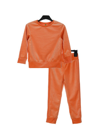 Оранжевый демисезонный костюм (свитшот, брюки) брючный Smil