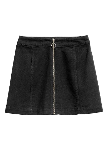 Черная кэжуал юбка H&M