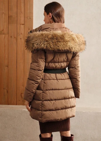 Коричнева зимня куртка SHEIN