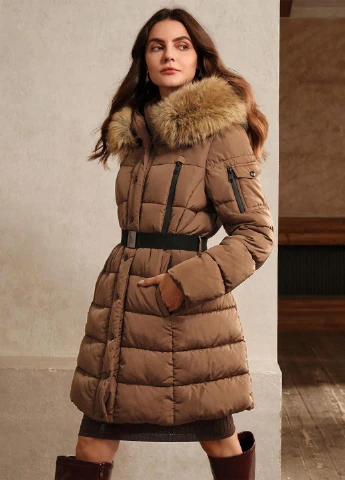 Коричнева зимня куртка SHEIN