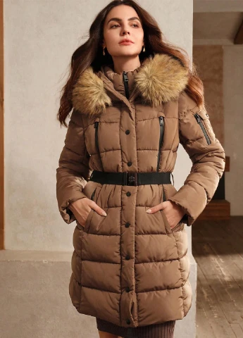 Коричнева зимня куртка SHEIN