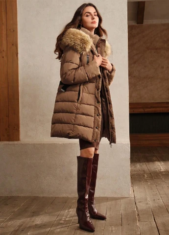 Коричнева зимня куртка SHEIN