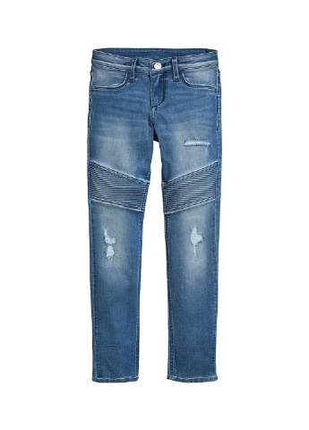Серо-синие демисезонные слим джинсы H&M