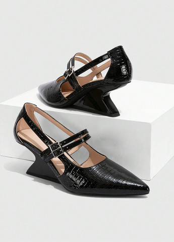 SHEIN Туфли черный з искусственная кожа, полиуретан, китай — демисезон (345181517)