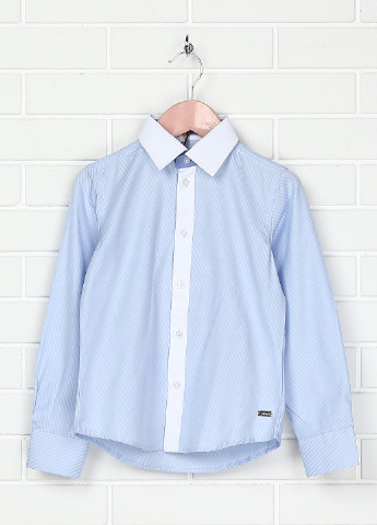 Голубой кэжуал рубашка в полоску Pinetti с длинным рукавом
