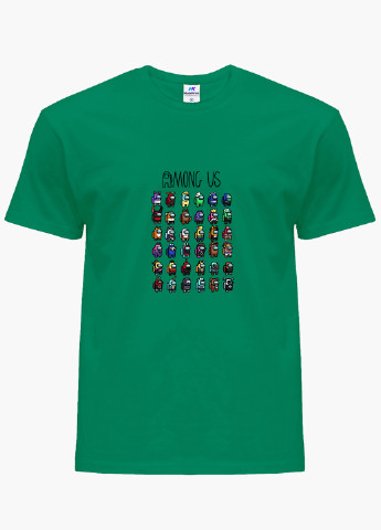 Зеленая демисезонная футболка детская амонг ас (among us)(9224-2587) MobiPrint