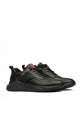 Черные демисезонные кроссовки кожаные мужские 96701 No Brand