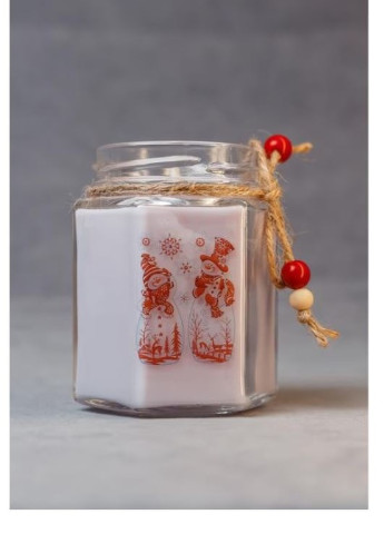 Новогодняя подарочная handmade свеча "Снеговик белый" 38-40 часов горения BeautlyMaysternya (255288269)