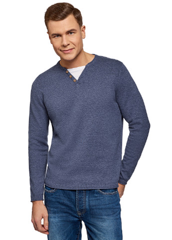 Серо-синий демисезонный пуловер пуловер Oodji