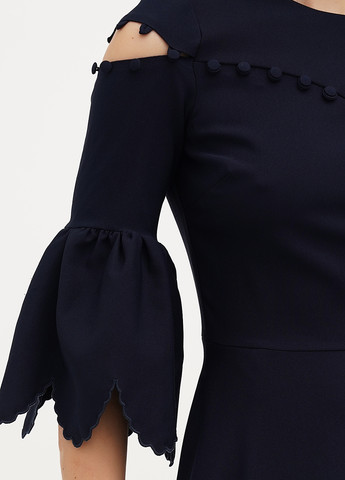 Темно-синее кэжуал, коктейльное платье клеш Imperial однотонное