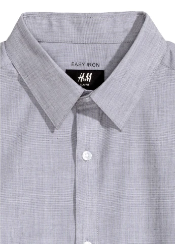 Серая кэжуал рубашка однотонная H&M
