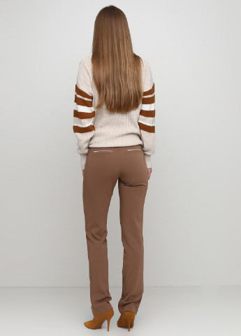 Светло-коричневые кэжуал демисезонные прямые брюки Sassofono