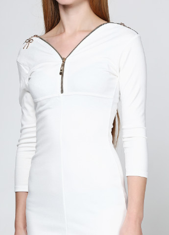 Белое кэжуал платье Big Fashion Style однотонное