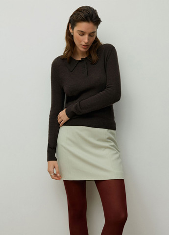 Коричневая женская футболка-поло JUL однотонная