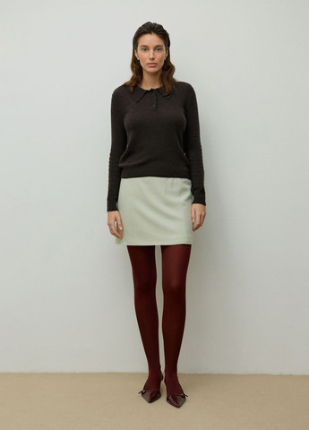 Коричневая женская футболка-поло JUL однотонная