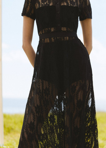 Чорна кежуал, коктейльна сукня кльош Gepur однотонна