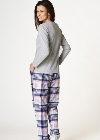 Сіра зимня піжама жіноча з бавовни lns 446 Key