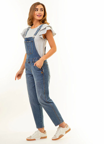 Комбінезон U.S. Polo Assn. комбінезон-брюки однотонний синій джинсовий бавовна