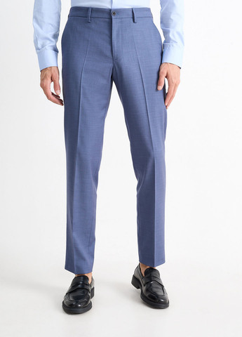 Светло-синие классические, кэжуал демисезонные классические, зауженные брюки C&A