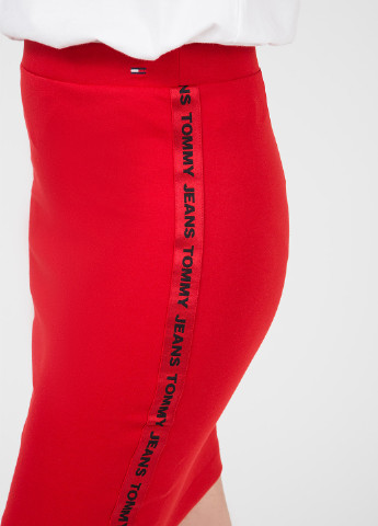 Красная кэжуал однотонная юбка Tommy Hilfiger карандаш