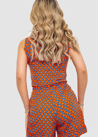 Комбінезон Ager комбінезон-шорти геометричний помаранчевий кежуал бавовна