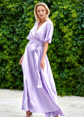 Фиолетовое вечернее вечернее платье из шелка "армани" Jadone Fashion