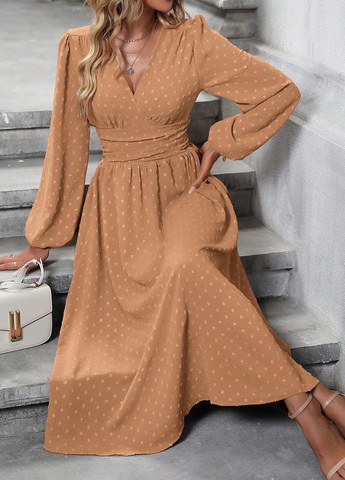 Оливкова (хакі) кежуал сукня на запах SHEIN однотонна