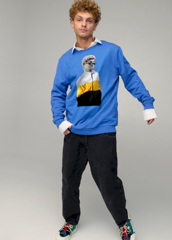 Голубой свитшот мужской oversize /no flis/ YAPPI (252386936)