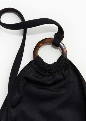 Черный летний купальник слитный H&M