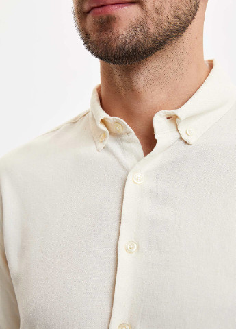 Белая кэжуал рубашка DeFacto