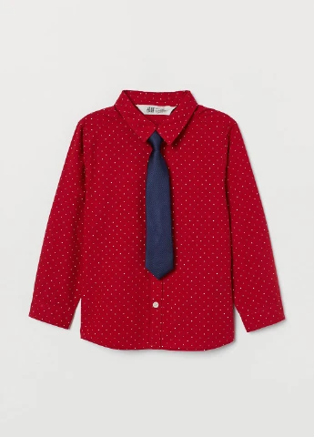 Красный демисезонный комплект (рубашка, галстук) H&M
