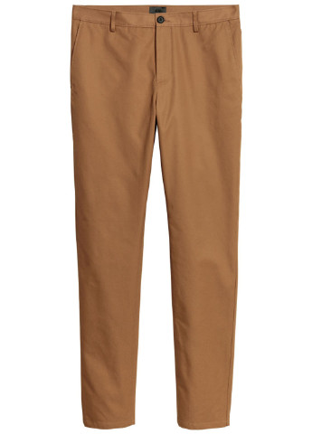 Горчичные кэжуал демисезонные со средней талией брюки H&M