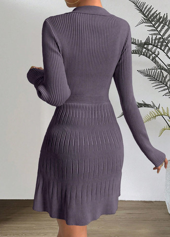 Лавандовое праздничный, кэжуал платье а-силуэт, платье-свитер SHEIN однотонное