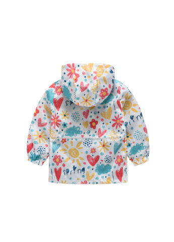 Біла демісезонна куртка-вітрівка для дівчинки весняні барви Jomake 51125