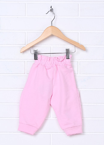 Розовые кэжуал демисезонные со средней талией брюки Bebemania