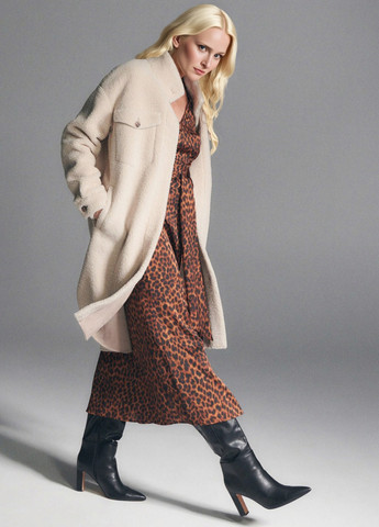 Коричневое кэжуал платье клеш Reserved леопардовый