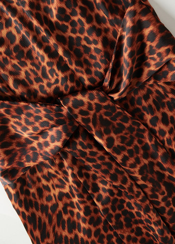 Коричневое кэжуал платье клеш Reserved леопардовый