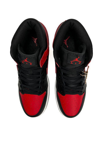 Цветные демисезонные кроссовки Nike Air Jordan 1 High Black Red