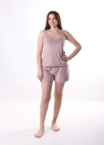 Пудровый велюровая женская пижама N.EL.