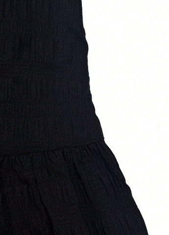 Черное кэжуал платье клеш SHEIN однотонное