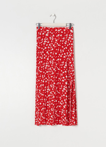 Красная кэжуал цветочной расцветки юбка Sinsay