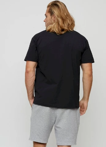 Чорна футболка чоловіча basic /air print/ YAPPI