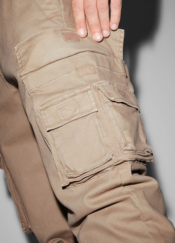 Бежевые кэжуал демисезонные карго брюки C&A