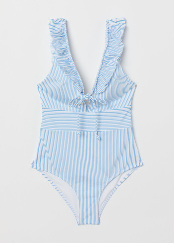 Світло-блакитний літній купальник суцільний H&M