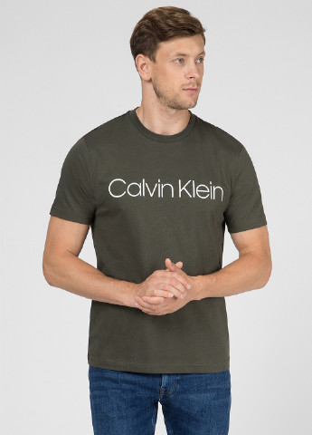 Оливкова футболка Calvin Klein