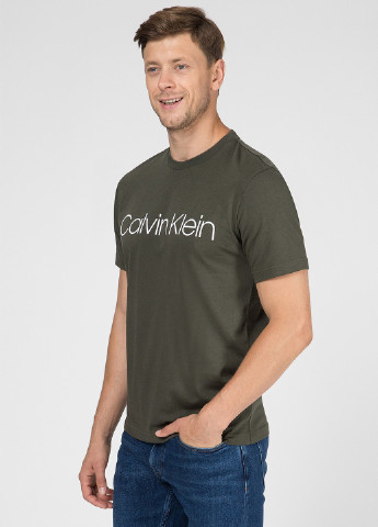 Оливкова футболка Calvin Klein