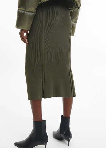 Зеленая кэжуал однотонная юбка Calvin Klein