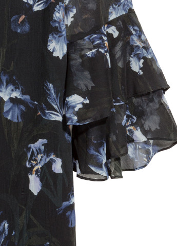 Чорна кежуал сукня а-силует H&M з квітковим принтом