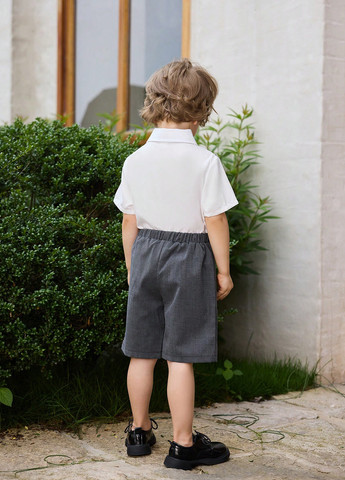 Комбинированный летний костюм (рубашка, шорты) с шортами, с рубашкой SHEIN