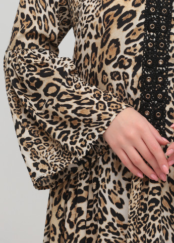 Комбинированное кэжуал платье оверсайз Tensione IN леопардовый